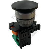 Pushbutton Mushroom Head Black | 1 N/O Contact | Easy Activation | by Tobin