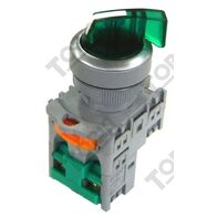 Selector Switch 2 Pos Illuminated 24V | Long Green Actuator | 1 N/O Contact | by Tobin