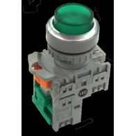 Pushbutton Ill Raised 240VAC LED Green | 1 N/O Contact | Energy Efficient | by Tobin