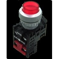 24V AC/DC Illuminated Pushbutton Switch | Red LED | Raised Design | N/C Contact | by Tobin