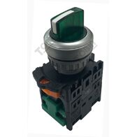 3 Position Illuminated Selector Switch | 24V DC | Green LED | 2 N/O Contacts | by Tobin