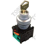 Selector Switch 3 Position Keyed Black | 2 Normally Open Contacts | Durable Finish | by Tobin