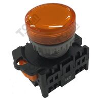 Pilot Light 22mm Hole BA9 240V AC Amber LED | 30mm Mounting Depth | by Tobin