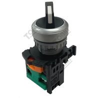Selector Switch 2 Pos Spring Return | Black Finish | 1 N/O Contact | by Tobin