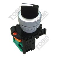 Selector Switch 2 Position Short Black | N/O Contact | Durable Design | by Tobin
