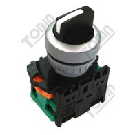 Selector Switch 3 Position Long Black | Spring Return Mechanism | 2 N/O Contacts | by Tobin