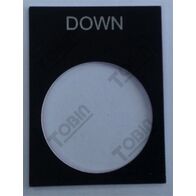 Pushbutton Legend Plate Down | Durable Plastic | Clear 'Down' Marking | Easy Installation | by Tobin