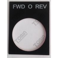 Pushbutton Legend Plate Fwd-O-Rev | Durable Plastic/Metal | Clear Marking for Control Panels | by Tobin