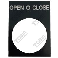 Pushbutton Legend Plate Open - O - Close | Durable Material | Easy Identification | Fits Standard Sizes | by Tobin