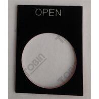 Pushbutton Legend Plate Open | Durable Plastic | Clear 'Open' Legend | Industrial Use | by Tobin