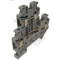 UT Terminal Double Level 4mm | 1 In/1 Out | 2x32A Current Rating | DIN Rail Mount | by Tobin