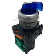 Selector Switch 2 Pos Illuminated 240V | Long Blue Actuator | 1 N/O Contact | by Tobin
