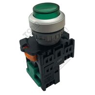 Pushbutton Ill Raised 24VAC LED Green | 1 N/O Contact | Low Power Consumption | by Tobin