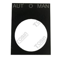 Pushbutton Legend Plate Auto-O-Man | Durable Plastic | Clear Identification | Labels AUTO, O, MAN | by Tobin
