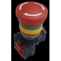Emergency Stop Button 40mm | Twist to Release | 1N/C Contact | Red with White Arrows | by Tobin