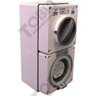 Switched Socket Outlet 3 Flat Pin | 10A 250V | IP66 Weatherproof | by Tobin