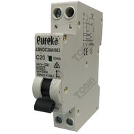 RCBO EUREKA 1 Pole Compact 20A C Curve 6kA 30mA | Earth Leakage Protection | Compact Design | by Tobin