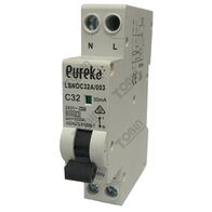 RCBO EUREKA 1 Pole Compact 32A C Curve 6kA 30mA | Earth Leakage Protection | by Tobin