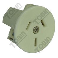 Panel Mount Unswitched Socket 15A | White Finish | Compatible with 1.2mm Panels | by Tobin