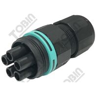 Inline Male Plug 5P | IP68 Rated | 17.5A Current | 0.5 - 4.0 mm² Compatibility | by Tobin