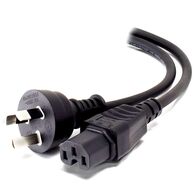 1m Aus 3 Pin Mains to IEC C15 Power Cable | High Temperature Rated | Male Connector | by SERVEREDGE