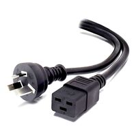 3m Aus 3 Pin Mains Plug to IEC C19 | Flexible 3m Length | Male to Female Configuration | by SERVEREDGE