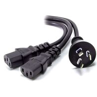 2m Aus 3 Mains Plug to 2 X IEC C13 Y Splitter Cable | Dual IEC C13 Connectors | Durable Construction | by SERVEREDGE
