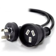 20m Aus 3 Pin Mains Power Extension | Heavy Duty Black Cable | Male to Female Configuration | by SERVEREDGE