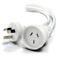 2m Aus 3 Pin Mains Power Extension Cable | White Color | 3 Pin Male to Female | Flexible Power Extension | by SERVEREDGE