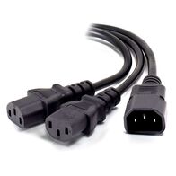 2m Y Splitter Power Cable | IEC C14 Male to 2 IEC C13 Female | Durable Design | Flexible Placement | by SERVEREDGE