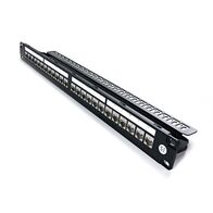 24 Port Shielded Cat6A Patch Panel | 10 Gigabit Support | Nickel Plated for Grounding | by SERVEREDGE