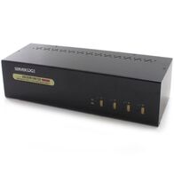 4-Port Dual Monitors DVI USB KVM Switch | 7.1 Channel Audio | Hotkey & Push Button Switching | by SERVEREDGE