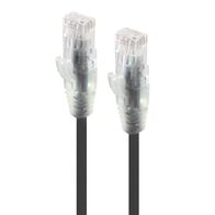 3m Black Ultra Slim Cat6 Network Cable | 28AWG | 50u Gold Plated Connectors | Flexible Design | by SERVEREDGE