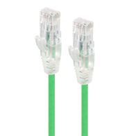 3m Green Ultra Slim Cat6 Network Cable | 28AWG | 50u Gold Plated Connectors | Flexible Design | by SERVEREDGE