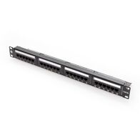24 Port CAT5e Patch Panel | 1RU Rack Mount | UTP Design | Includes Cable Management | by SERVEREDGE