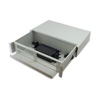 2RU Fibre Sliding Patch Panel | Splice Cassette & Protector | Easy Access Design | by SERVEREDGE