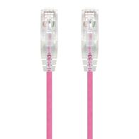 5m Pink Ultra Slim Cat6 Network Cable | 28AWG UTP | 50u Gold Plated Connectors | Flexible Design | by SERVEREDGE