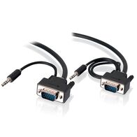 10m Pro Series Slim Flexible VGA Cable | Male to Male | 80cm & 30cm 3.5mm Audio Cables | by SERVEREDGE