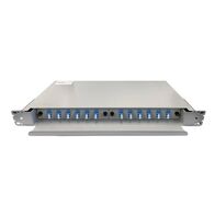 LC OM4 24 Port 1RU Fibre Sliding Patch Panel | Splice Cassette & Protector | Easy Maintenance | by SERVEREDGE