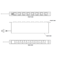 1RU 8 Port PDU | 10A 240V | Individually Switched Outputs | by SERVEREDGE