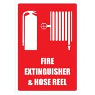Fire Extinguisher & Hose Reel Sign | Large Size for High Visibility | Durable Weather-Resistant Plastic | Red and White | by Fire Factory Australia