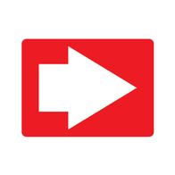 Directional Arrow (RED) Sign | High Visibility | Durable Plastic | Compact Size | by Fire Factory Australia