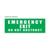Emergency Exit Sign | Do Not Obstruct Message | High Visibility | Green Background | by Fire Factory Australia