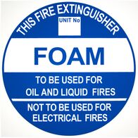 FOAM Extinguisher Identification Sign | Durable Plastic or Metal | High Visibility | 193mm x 193mm | by Fire Factory Australia