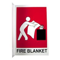 Fire Blanket Angled Location Sign | Compact Design | Durable Material | Wall Mountable | by Fire Factory Australia
