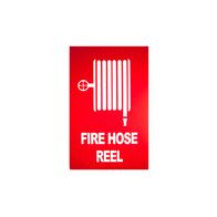 Fire Hose Reel Sign (Small) | Durable Weather-Resistant Plastic | Clear Visibility | Fire Safety Red & White | by Fire Factory Australia