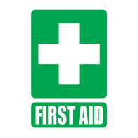 First Aid Sign for Vehicle | Self-Adhesive | Weather-Resistant Vinyl | Clear First Aid Symbol | @100mm x 150mm | by Fire Factory Australia