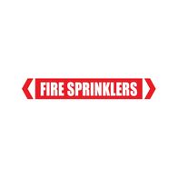 Fire Sprinkler Sign with Sticker | Durable Adhesive Vinyl | Weather Resistant | High Visibility Red & White | by Fire Factory Australia