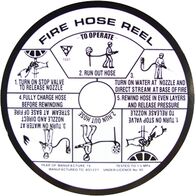 Fire Hose Reel Instruction Label | 18cm Diameter | Durable Weather-Resistant Material | Clear Usage Instructions | by Fire Factory Australia