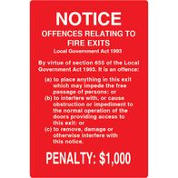 Fire Exit Notice Sign | Large Size 220mm x 320mm | Durable Weather-Resistant Plastic | High Visibility Print | by Fire Factory Australia